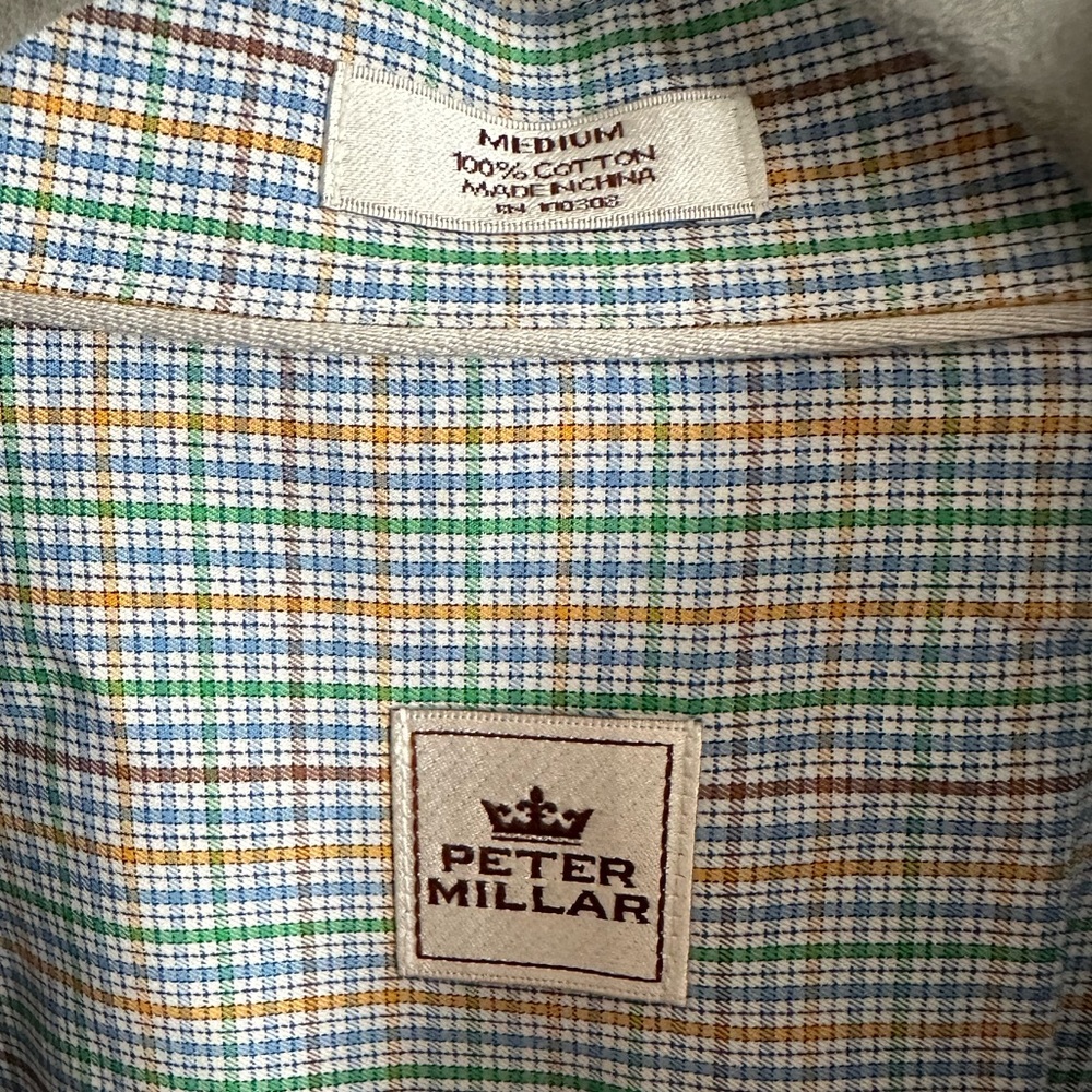 Peter Millar Multicolor Checkered Button Down Shi… - image 2